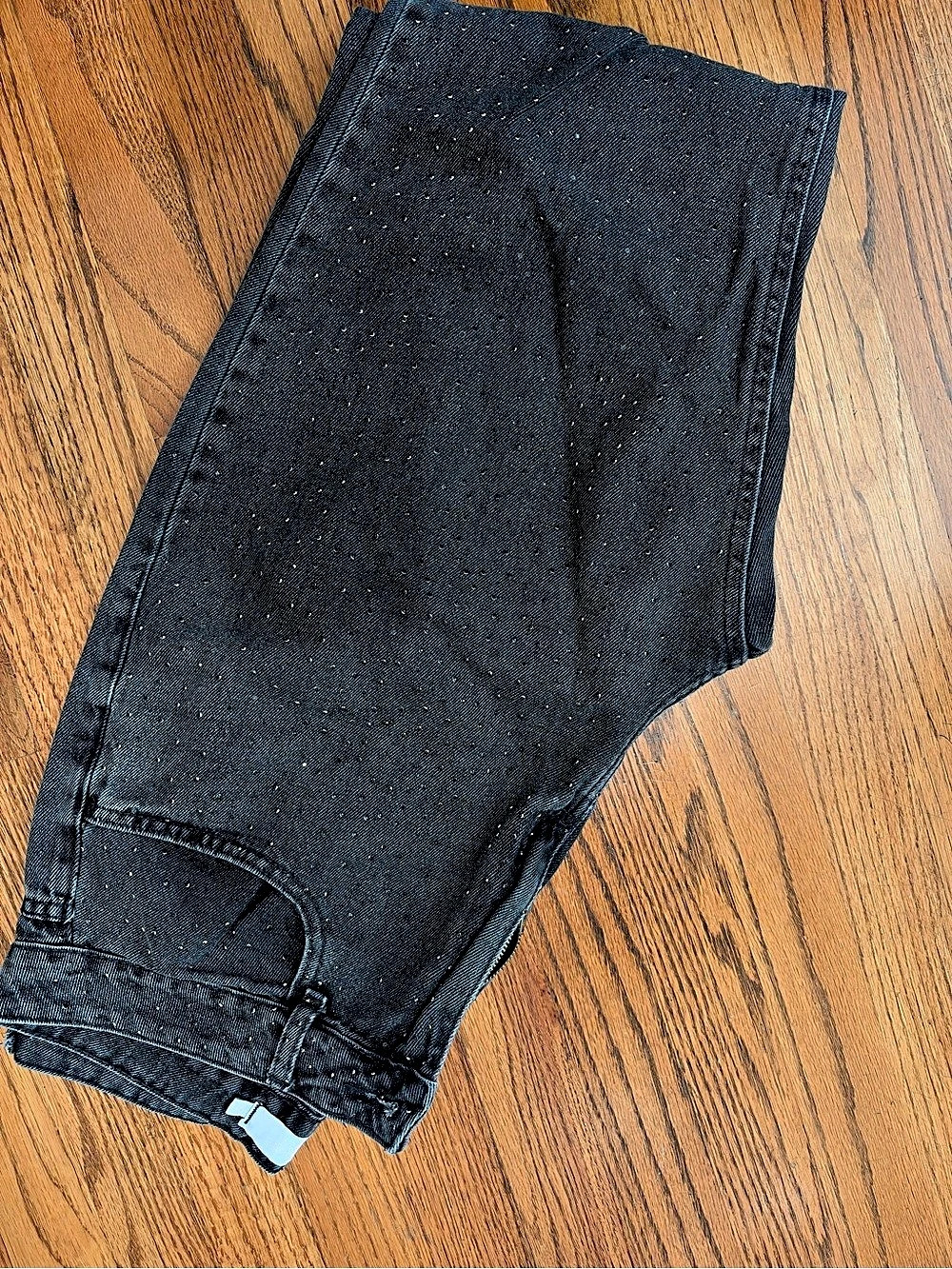 Kensie Women's Boyfriend Rhinestone Jeans Black Size 46/14